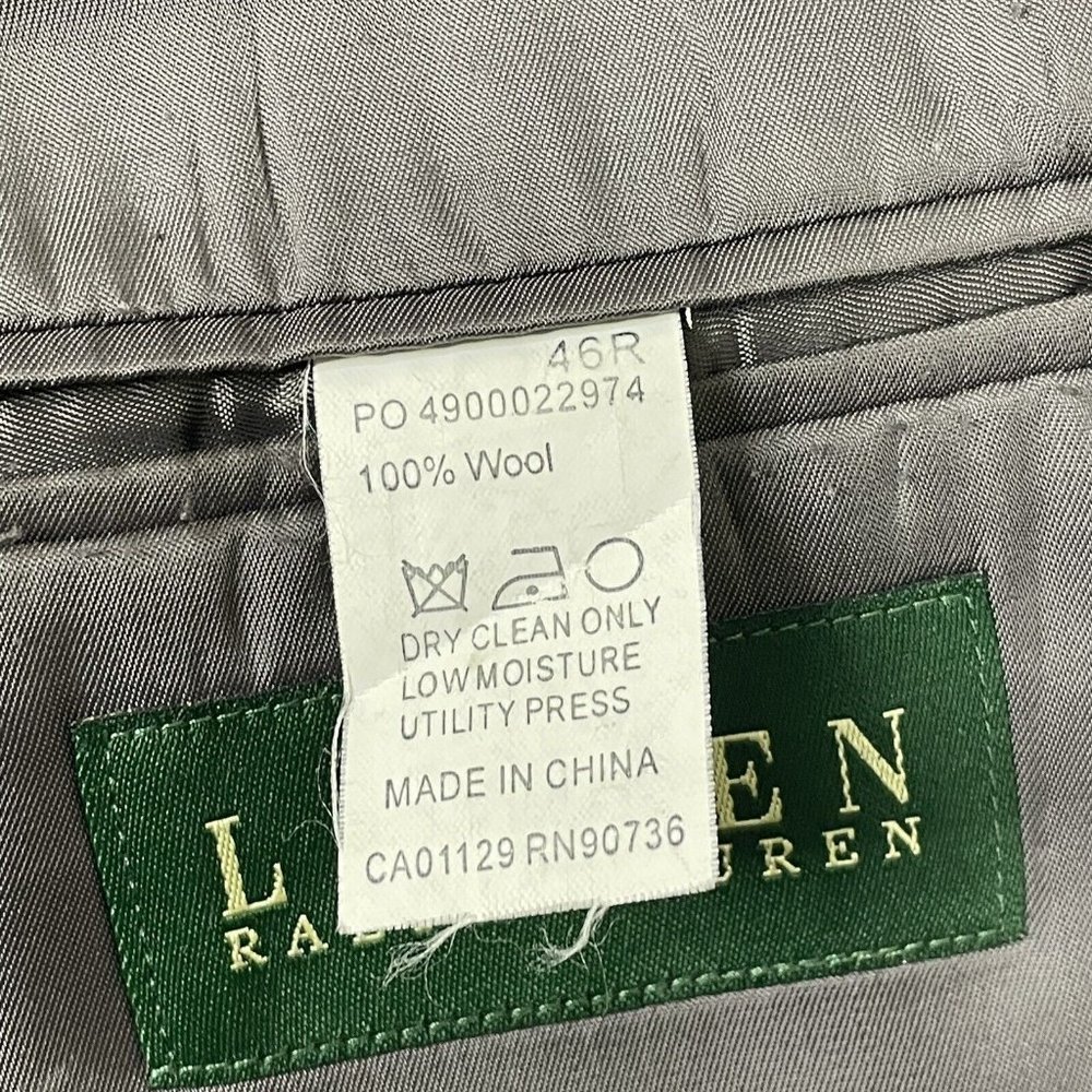 🦋Lauren Ralph Lauren Men's Gray Pinstriped Wool Coat 46R(S) - Picture 3 of 8